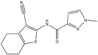 N-(3-cyano-4,5,6,7-tetrahydro-1-benzothien-2-yl)-1-methyl-1H-pyrazole-3-carboxamide Struktur