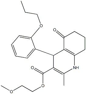 2-(methyloxy)ethyl 2-methyl-5-oxo-4-[2-(propyloxy)phenyl]-1,4,5,6,7,8-hexahydroquinoline-3-carboxylate Struktur