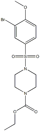 ethyl 4-[(3-bromo-4-methoxyphenyl)sulfonyl]-1-piperazinecarboxylate Struktur