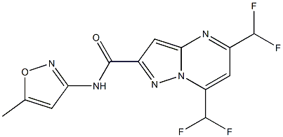 5,7-bis(difluoromethyl)-N-(5-methyl-3-isoxazolyl)pyrazolo[1,5-a]pyrimidine-2-carboxamide Struktur