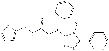 N-(furan-2-ylmethyl)-2-{[4-(phenylmethyl)-5-pyridin-3-yl-4H-1,2,4-triazol-3-yl]sulfanyl}acetamide Struktur