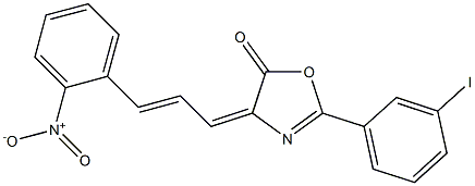 4-(3-{2-nitrophenyl}-2-propenylidene)-2-(3-iodophenyl)-1,3-oxazol-5(4H)-one Struktur