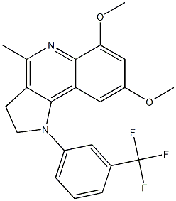 6,8-dimethoxy-4-methyl-1-[3-(trifluoromethyl)phenyl]-2,3-dihydro-1H-pyrrolo[3,2-c]quinoline Struktur