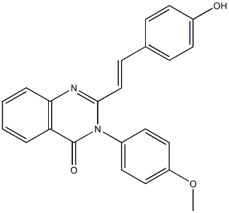 2-[2-(4-hydroxyphenyl)vinyl]-3-(4-methoxyphenyl)-4(3H)-quinazolinone Struktur