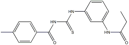 N-[3-({[(4-methylbenzoyl)amino]carbothioyl}amino)phenyl]propanamide Struktur