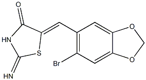 5-[(6-bromo-1,3-benzodioxol-5-yl)methylene]-2-imino-1,3-thiazolidin-4-one Struktur