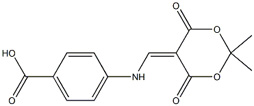 4-{[(2,2-dimethyl-4,6-dioxo-1,3-dioxan-5-ylidene)methyl]amino}benzoic acid Struktur