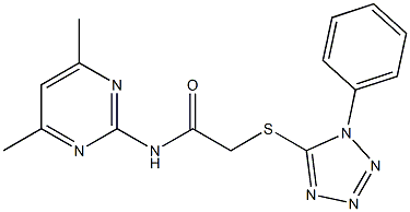 N-(4,6-dimethylpyrimidin-2-yl)-2-[(1-phenyl-1H-tetraazol-5-yl)sulfanyl]acetamide Struktur