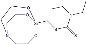 2,8,9-trioxa-5-aza-1-silabicyclo[3.3.3]undec-1-ylmethyl diethyldithiocarbamate Struktur