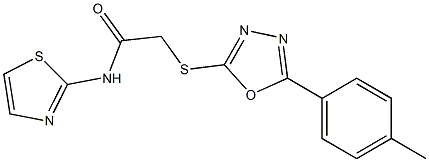 2-{[5-(4-methylphenyl)-1,3,4-oxadiazol-2-yl]sulfanyl}-N-(1,3-thiazol-2-yl)acetamide Struktur