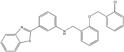 3-(1,3-benzothiazol-2-yl)-N-{2-[(2-chlorobenzyl)oxy]benzyl}aniline Struktur