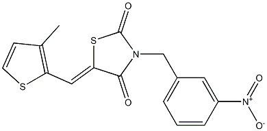 3-{3-nitrobenzyl}-5-[(3-methyl-2-thienyl)methylene]-1,3-thiazolidine-2,4-dione Struktur