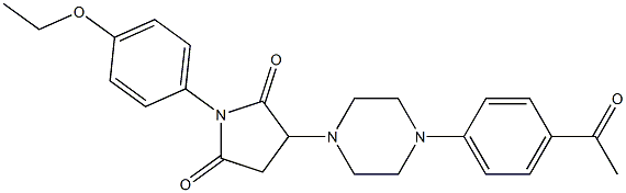 3-[4-(4-acetylphenyl)-1-piperazinyl]-1-(4-ethoxyphenyl)-2,5-pyrrolidinedione Struktur