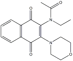 N-ethyl-N-[3-(4-morpholinyl)-1,4-dioxo-1,4-dihydro-2-naphthalenyl]acetamide Struktur