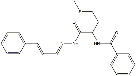 N-(3-(methylsulfanyl)-1-{[2-(3-phenyl-2-propenylidene)hydrazino]carbonyl}propyl)benzamide Struktur