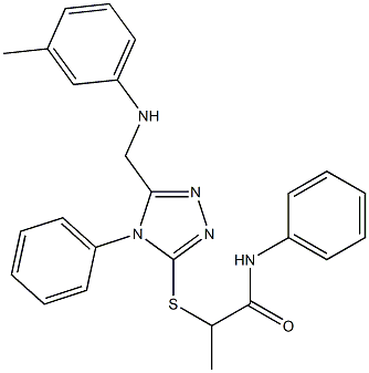 N-phenyl-2-{[4-phenyl-5-(3-toluidinomethyl)-4H-1,2,4-triazol-3-yl]sulfanyl}propanamide Struktur