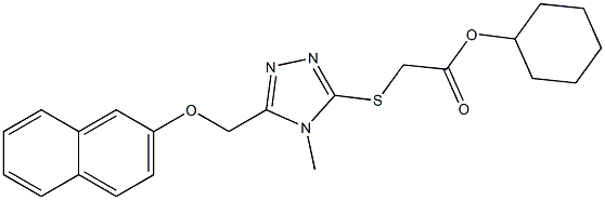 cyclohexyl ({4-methyl-5-[(2-naphthyloxy)methyl]-4H-1,2,4-triazol-3-yl}sulfanyl)acetate Struktur