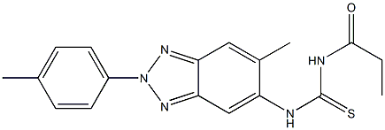 N-[6-methyl-2-(4-methylphenyl)-2H-1,2,3-benzotriazol-5-yl]-N'-propionylthiourea Struktur