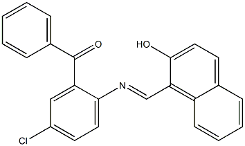 (5-chloro-2-{[(2-hydroxy-1-naphthyl)methylene]amino}phenyl)(phenyl)methanone Struktur