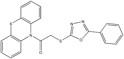 2-oxo-2-(10H-phenothiazin-10-yl)ethyl 5-phenyl-1,3,4-oxadiazol-2-yl sulfide Struktur