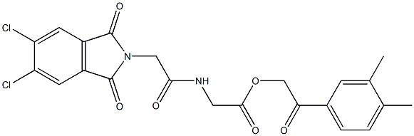 2-(3,4-dimethylphenyl)-2-oxoethyl {[(5,6-dichloro-1,3-dioxo-1,3-dihydro-2H-isoindol-2-yl)acetyl]amino}acetate Struktur