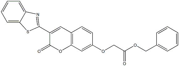 benzyl {[3-(1,3-benzothiazol-2-yl)-2-oxo-2H-chromen-7-yl]oxy}acetate Struktur