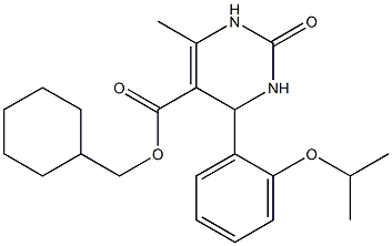 cyclohexylmethyl 4-(2-isopropoxyphenyl)-6-methyl-2-oxo-1,2,3,4-tetrahydro-5-pyrimidinecarboxylate Struktur