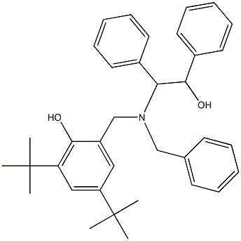 2-{[benzyl(2-hydroxy-1,2-diphenylethyl)amino]methyl}-4,6-ditert-butylphenol Struktur