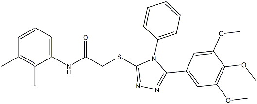 N-(2,3-dimethylphenyl)-2-{[4-phenyl-5-(3,4,5-trimethoxyphenyl)-4H-1,2,4-triazol-3-yl]sulfanyl}acetamide Struktur