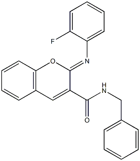 N-benzyl-2-[(2-fluorophenyl)imino]-2H-chromene-3-carboxamide Struktur