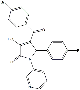 4-(4-bromobenzoyl)-5-(4-fluorophenyl)-3-hydroxy-1-(3-pyridinyl)-1,5-dihydro-2H-pyrrol-2-one Struktur