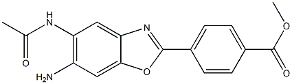 methyl 4-[5-(acetylamino)-6-amino-1,3-benzoxazol-2-yl]benzoate Struktur