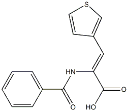 2-(benzoylamino)-3-(3-thienyl)acrylic acid Struktur