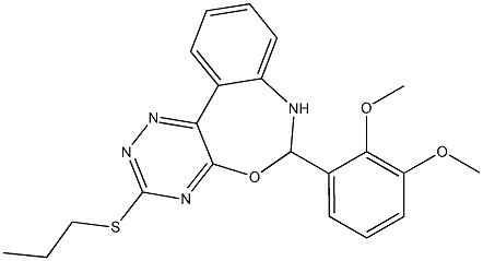 6-(2,3-dimethoxyphenyl)-3-(propylsulfanyl)-6,7-dihydro[1,2,4]triazino[5,6-d][3,1]benzoxazepine Struktur