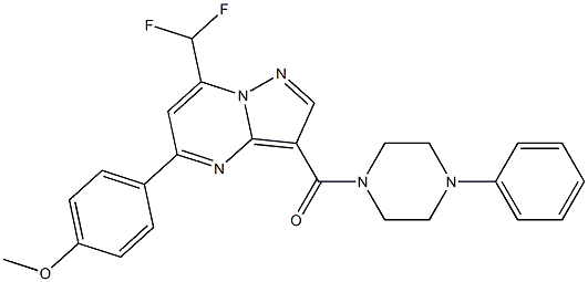 7-(difluoromethyl)-5-(4-methoxyphenyl)-3-[(4-phenyl-1-piperazinyl)carbonyl]pyrazolo[1,5-a]pyrimidine Struktur