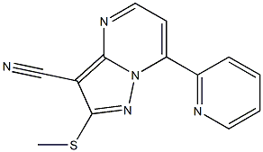 2-(methylsulfanyl)-7-(2-pyridinyl)pyrazolo[1,5-a]pyrimidine-3-carbonitrile Struktur