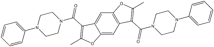 1-({2,6-dimethyl-7-[(4-phenyl-1-piperazinyl)carbonyl]furo[2,3-f][1]benzofuran-3-yl}carbonyl)-4-phenylpiperazine Struktur