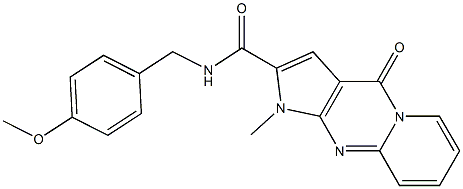 N-(4-methoxybenzyl)-1-methyl-4-oxo-1,4-dihydropyrido[1,2-a]pyrrolo[2,3-d]pyrimidine-2-carboxamide Struktur