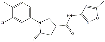 1-(3-chloro-4-methylphenyl)-N-(5-methyl-3-isoxazolyl)-5-oxo-3-pyrrolidinecarboxamide Struktur