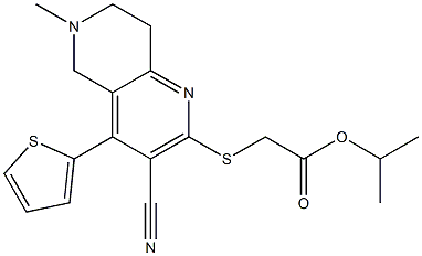 isopropyl {[3-cyano-6-methyl-4-(2-thienyl)-5,6,7,8-tetrahydro[1,6]naphthyridin-2-yl]sulfanyl}acetate Struktur