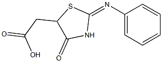 [4-oxo-2-(phenylimino)-1,3-thiazolidin-5-yl]acetic acid Struktur