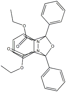 diethyl 1,8-diphenyl-11-oxa-9,10-diazatricyclo[6.2.1.0~2,7~]undeca-2,4,6-triene-9,10-dicarboxylate Struktur