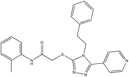 N-(2-methylphenyl)-2-{[4-(2-phenylethyl)-5-(4-pyridinyl)-4H-1,2,4-triazol-3-yl]sulfanyl}acetamide Struktur