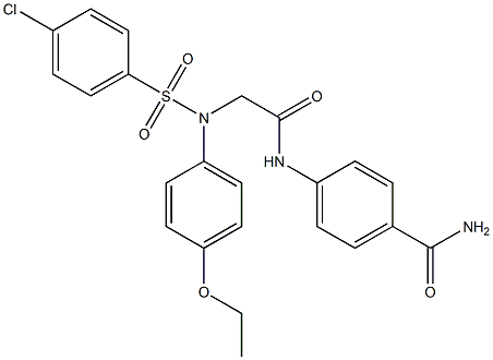 4-[({[(4-chlorophenyl)sulfonyl]-4-ethoxyanilino}acetyl)amino]benzamide Struktur