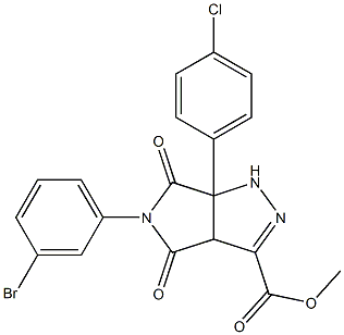 methyl 5-(3-bromophenyl)-6a-(4-chlorophenyl)-4,6-dioxo-1,3a,4,5,6,6a-hexahydropyrrolo[3,4-c]pyrazole-3-carboxylate Struktur