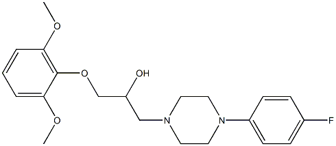 1-(2,6-dimethoxyphenoxy)-3-[4-(4-fluorophenyl)piperazin-1-yl]propan-2-ol Struktur