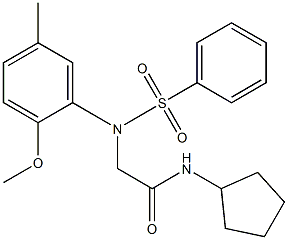 N-cyclopentyl-2-[2-methoxy-5-methyl(phenylsulfonyl)anilino]acetamide Struktur