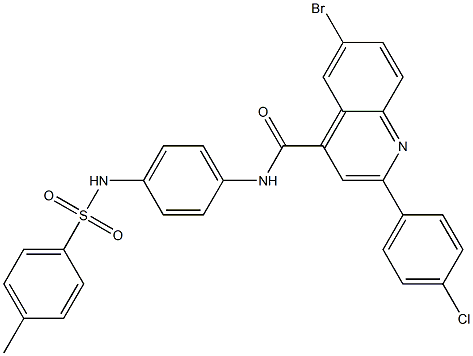 6-bromo-2-(4-chlorophenyl)-N-(4-{[(4-methylphenyl)sulfonyl]amino}phenyl)-4-quinolinecarboxamide Struktur