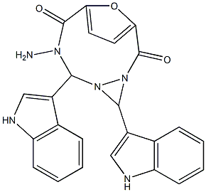 N'~2~,N'~5~-bis(1H-indol-3-ylmethylene)-2,5-furandicarbohydrazide Struktur