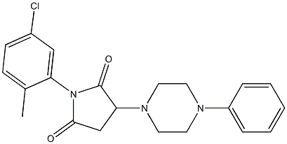 1-(5-chloro-2-methylphenyl)-3-(4-phenyl-1-piperazinyl)-2,5-pyrrolidinedione Struktur